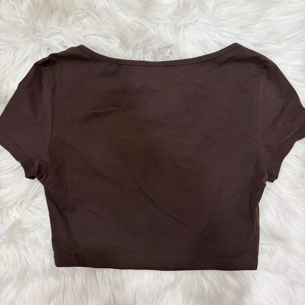 NWOT Brown crop top